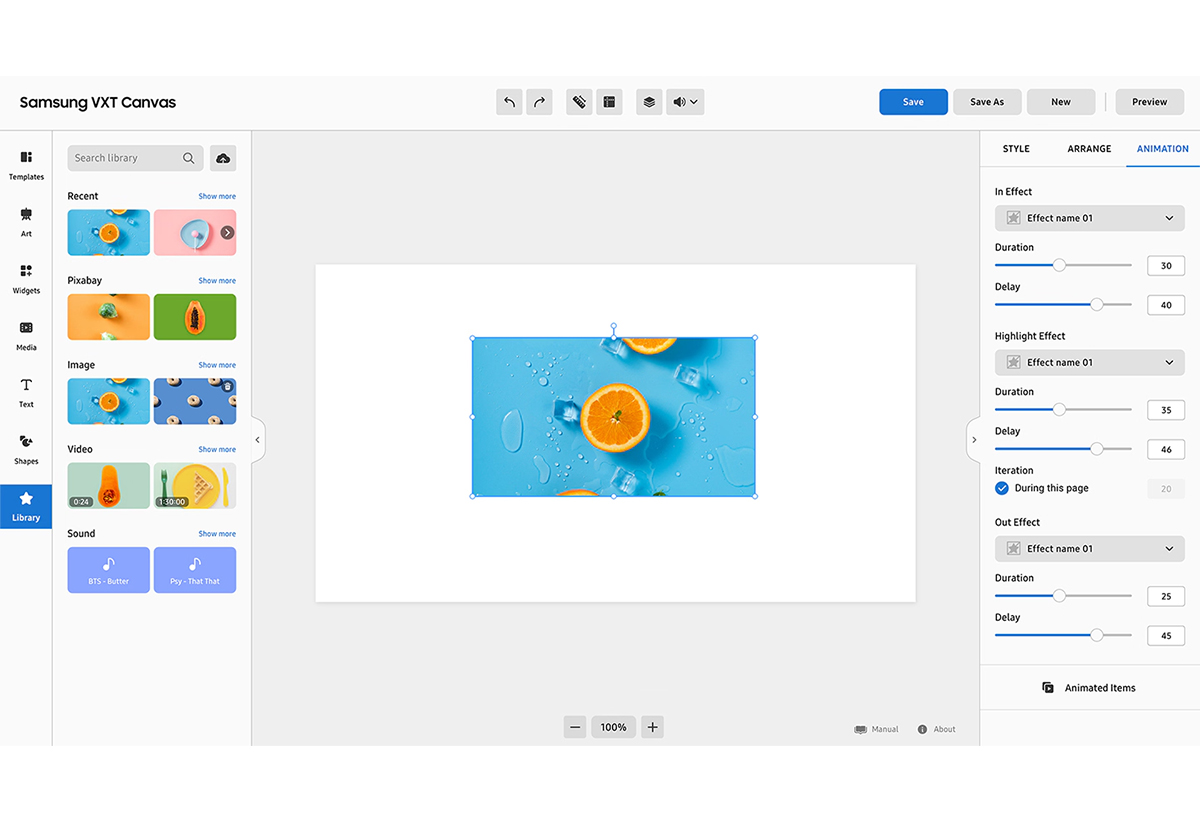 Απεικονίζεται η εφαρμογή Samsung VXT.